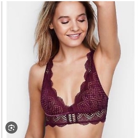 Victoria's Secret Other - Victoria's Secret Burgundy Lace Bralette Medium